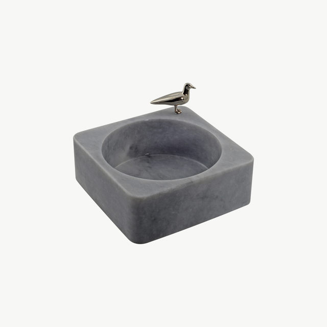 Marble Pot - White Bronze